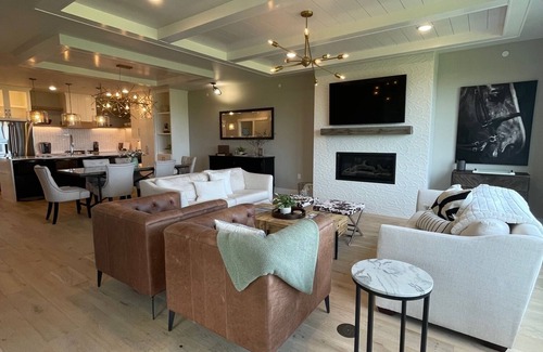 Sister Bay Condo | Overlook Downtown in this New 1st Floor Condo with a Beautiful Water View!