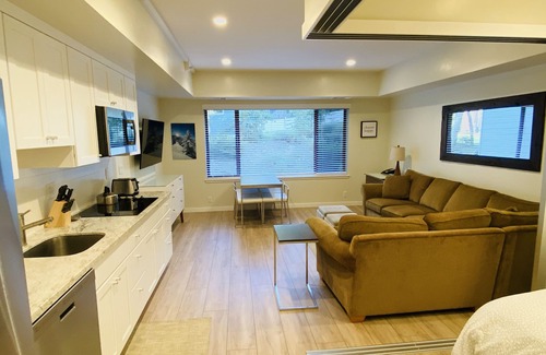 Olympic Valley Condo | Palisades Tahoe Lodge: Remodeled slopeside condo w/kitchenette &/Ski Area View