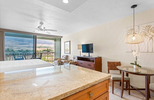 Historic Lahaina Front Street Apartment | Panoramic Mauka Views at Stylish Lahaina Shores 520