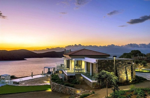 Elounda Villa | Panoramic Sea Views to Spinalong Island with a heated pool