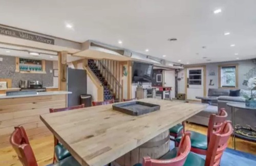 East Stroudsburg House | Poconos Vacation Home For Rent - Creekside Retreat With Inground Pool & Hot Tub.