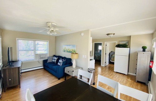 Ortley Beach House | PREMIER HOST-2BR SEASIDE PARK SUITE571, One Short Block to Beach, Kit, Liv Room