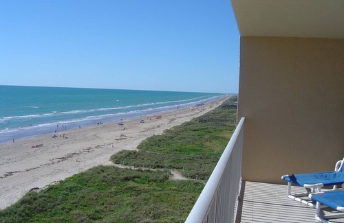 South Padre Island Condo | Private balcony overlooking the beach