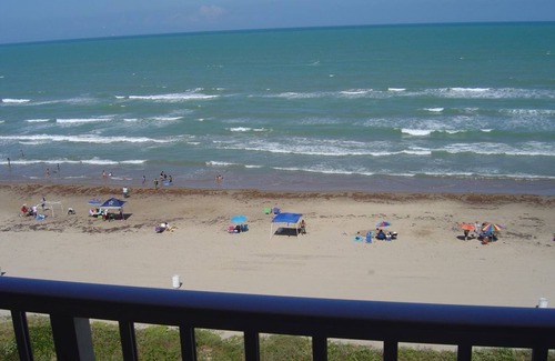 South Padre Island Condo | Private balcony overlooking the beach