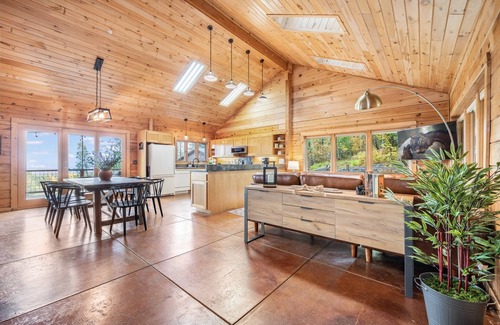 Port Angeles Cabin | Private, ocean view cabin close to ONP; hot tub/game-room