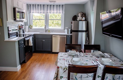 Rockport Apartment | Private Rooftop Deck & Apartment with water views. Close to the train to Salem!