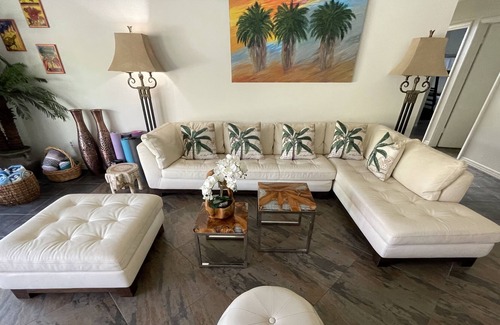 Desert Hot Springs House | Private Spa Oasis w/Views/Mineral Saltwater Pool & Spa / Koi pond / Fire pit/BBQ