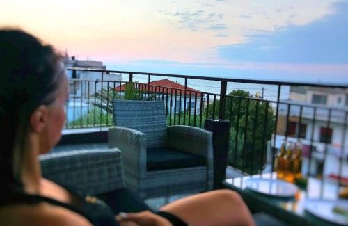 Agia Triada Apartment | Pure BLISS Luxury Beachfront Apartment with Panoramic Sea Views, Electric BBQ, Gym Equipment and More