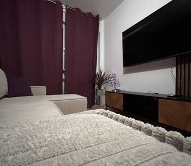 Rastpfuhl Apartment | Purple Escape Balkon Netflix zentral