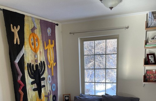 Golden House | Quaint Golden House with modern flair and dedicated office space for remote work