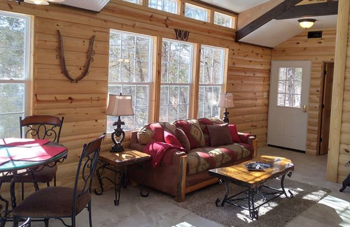 Eureka Springs Cabin | Relaxing & private cabin with lake & waterfall views, firepit, washer/dryer