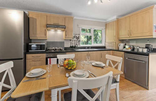 Lynton Cabin | Riverside 2 Bed Lodge with Hot Tub. Walk to Lynton Centre. Free Parking.