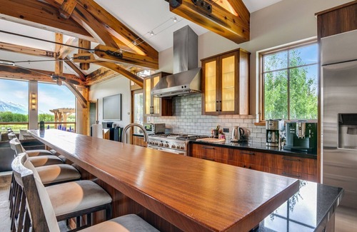 Wilson House | RMR: Teton Manor w/Outdoor Oasis, Views & Pond in Wilson,WY