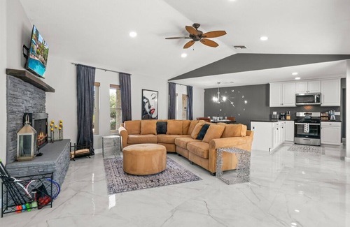 Chino Canyon House | Rockin Palms - Relax & Recharge: Elegant Design, Cozy Fire Pit & Poolside Bliss