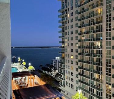 Brickell Apartment | Rooftop Pool with Water View