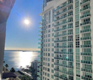 Brickell Apartment | Rooftop Pool with Water View