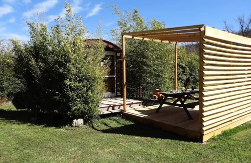Esparron-de-Verdon Cabin | Roulotte 21m2 1 Schlafzimmer + Terrasse halbbedeckt 3 Personen