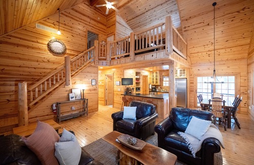 Saugatuck Cabin | Rustic Elegance! Pool, Fire Pit, Hot Tub, Screened Porch & more!