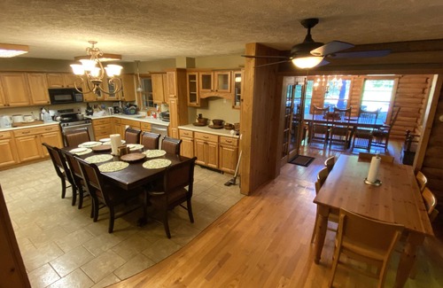 Lake Leelanau House | Rustic Log Cabin Retreat across from Lake Leelanau