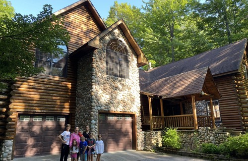 Lake Leelanau House | Rustic Log Cabin Retreat across from Lake Leelanau