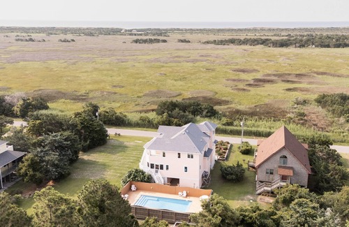 Ocracoke House | Seaduction: Private pool, oversized hot tub, incredible marsh views.