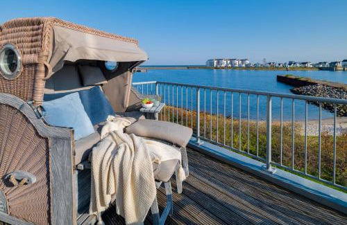 Olpenitz Apartment | SeaPearl- Hafenblick, Terrasse, Bad mit Infrarotsauna und Whirlwanne