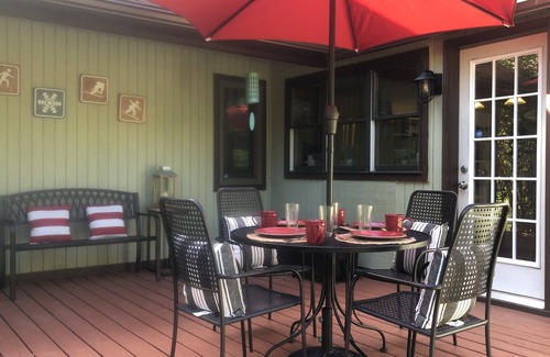 Lake Placid House | Secluded acre with lots of outdoor living spaces. 2 minutes to premiere hiking.