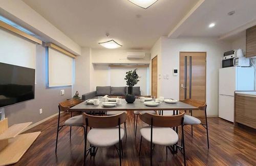Hiroshima City Centre Apartment | Secure 1BR Apt with Dining & Living Space
