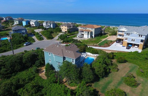 Ocean Sands House | Semi-Oceanfront, 6 BRs, Priv Pool, H Tub, Rec Rm, OS6B, Seashell