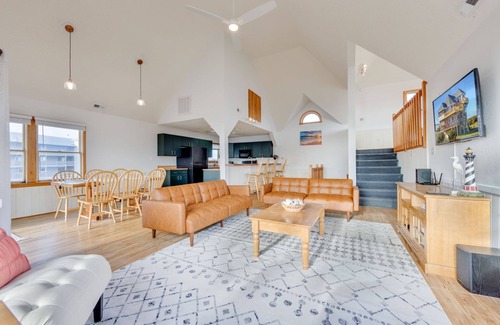 Rodanthe House | Semi-Oceanfront Dog Friendly Home w/Private Pool, Hot Tub, Foosball, Basketball