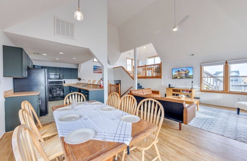 Rodanthe House | Semi-Oceanfront Dog Friendly Home w/Private Pool, Hot Tub, Foosball, Basketball