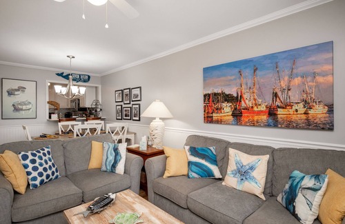 Caswell Beach Condo | Seven Dozen: Oceanfront, Caswell Beach Condo with Expansive Deck and Great Views