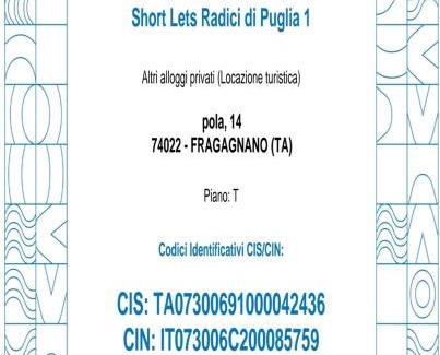 Fragagnano Apartment | SHORT LETS Radici di Puglia