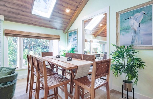 West Beach House | Short Stroll to Beach! Exquisitely Renovated Home w/Pool & Hot Tub, Spacious Deck & Lagoon Views!