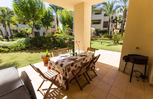 Roda Apartment | Short walk to Roda golf course 1st tee. 5 minutes drive to wonderful beaches
