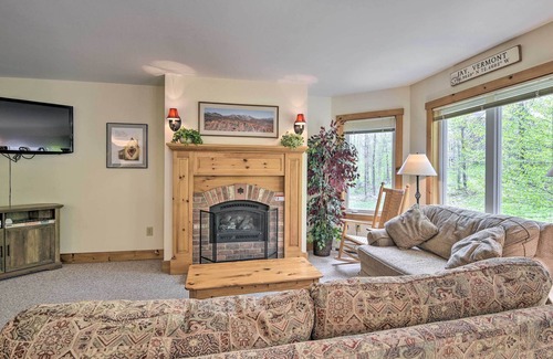 North Troy Condo | Ski In, Ski Out Escape: Steps to Jay Trail!