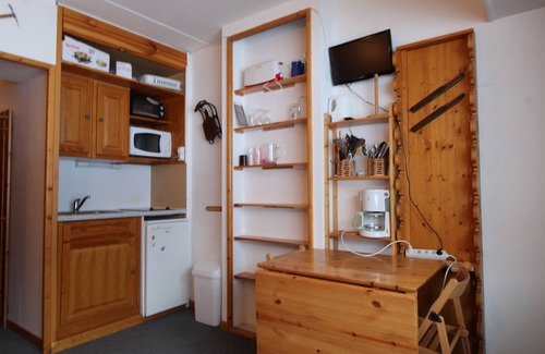 Flaine Apartment | Ski-in/Ski-out Studio for 4 with Terrace, Stunning Views, Close to Shops