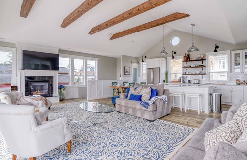 Nelscott House | Sky-High Ocean View Home in Olivia Beach has Double Decks, Hot Tub, King Suite!