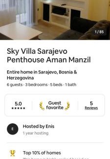 Novi Grad Sarajevo Villa | Sky Villa Penthouse Sarajevo Aman Manzil