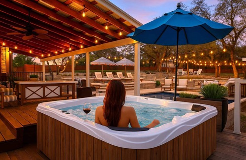 West Oak Hill House | Sleeps 16+ Oasis*Estate w/Pool Hot Tub Movie