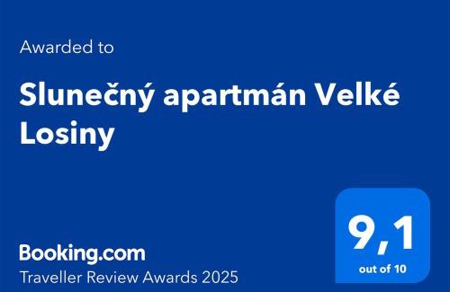 Velke Losiny Apartment | Slunečný apartmán Velké Losiny