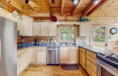 Sylva Cabin | Smoky Mountain home with sauna, hot tub, multi-level deck & mountain views