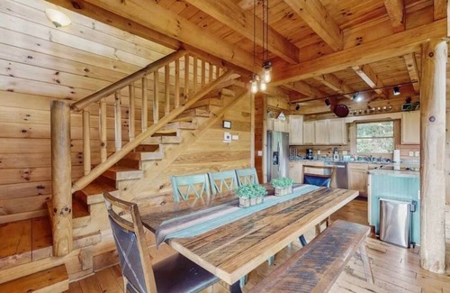 Sylva Cabin | Smoky Mountain home with sauna, hot tub, multi-level deck & mountain views