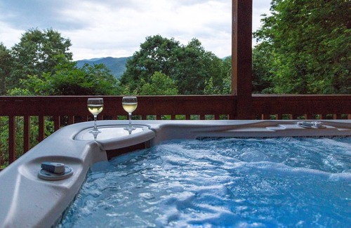 Sylva Cabin | Smoky Mountain home with sauna, hot tub, multi-level deck & mountain views