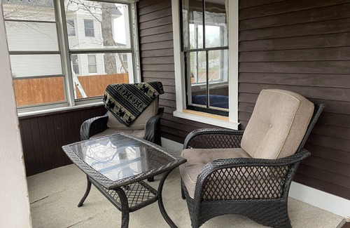 Patten House | Snowmobile trail access. Room for multi-vehicle/trailer parking.