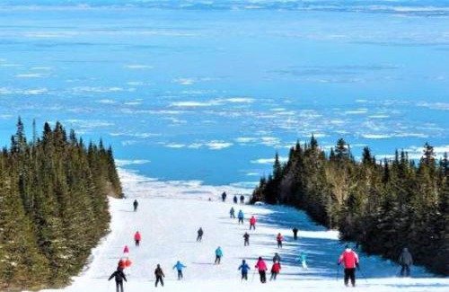 Petite-Riviere-Saint-Francois Ski Chalet | Spacieux chalet 4CH - Salon, billard, foyer et VUE
