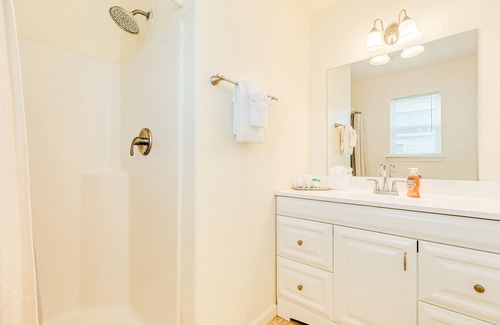 Surfside Beach House | Spacious beach home with water-view, balcony, firepit, & washer/dryer