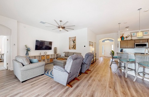Wildwood House | Spacious dog-friendly home with heated pool, outdoor seating, en suite bedrooms
