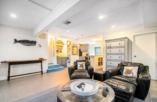 Grand Beach House | Spacious, dog-friendly home with a gas fireplace, pool, hot tub, & golf carts
