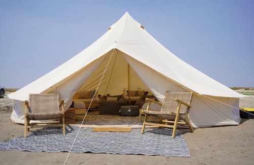 Juab County House | Spacious glamping tent on private sandy beach